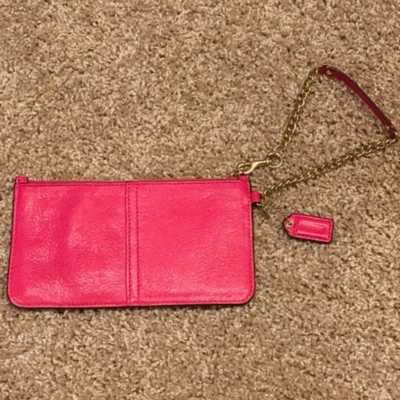 Hot Pink Coach Wristlet - Picture 2 of 3